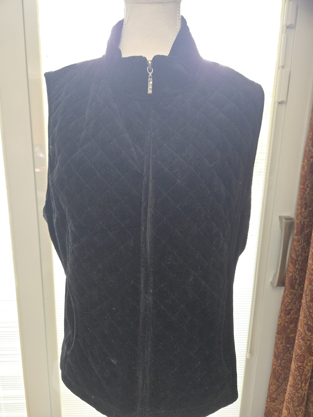 White Stag Quilted Black Vest with Zip Front